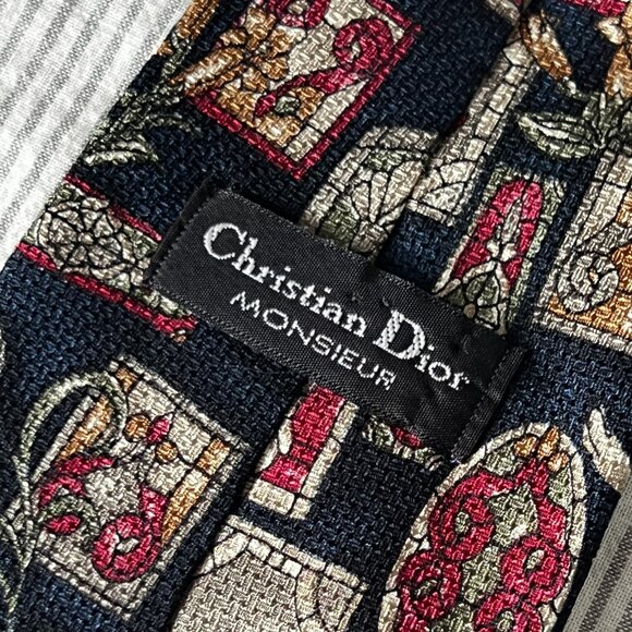 Christian Dior Vintage Royal Neck Tie 100% Silk - Picture 1 of 8
